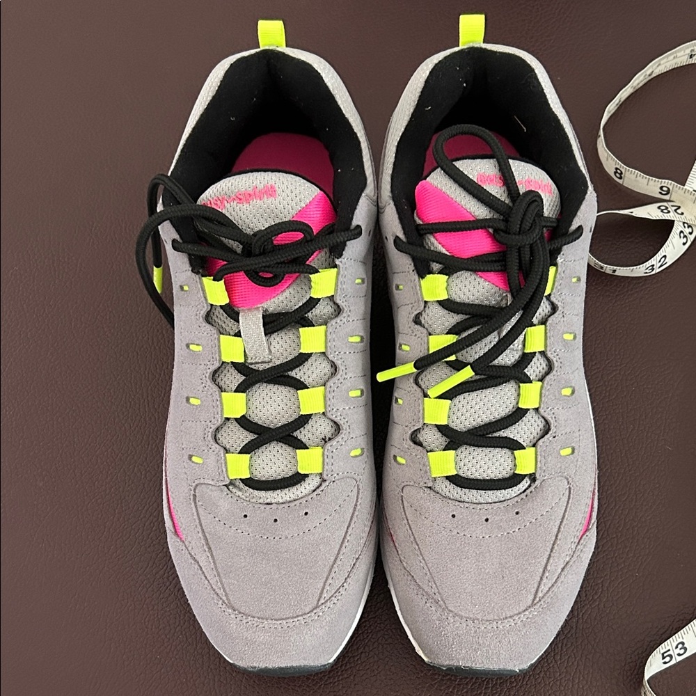 Easy Spirit Romy suede Gray and neon Pink and yellow Athletic Shoes - Picture 7 of 9